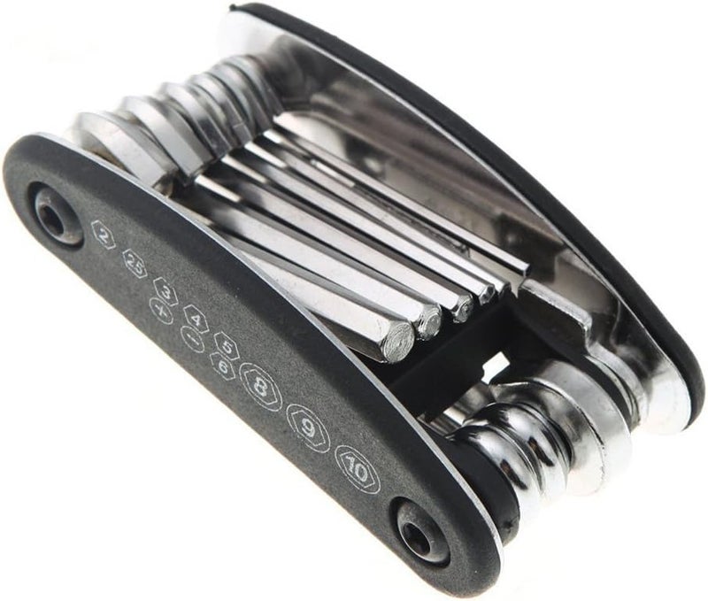 NUOXINUS Motorcycle Bike Mechanic Repair Tool Kit with 16 In 1 Multi-Function Allen Key Multi Hex Wrench Screwdriver for Home Outdoor Travel Camping Sport Bicycle Cycling - Image 2